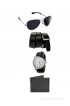 Haltung Cotton Black Polo T-shirt with Wallet-Belt-Watch-Sunglass